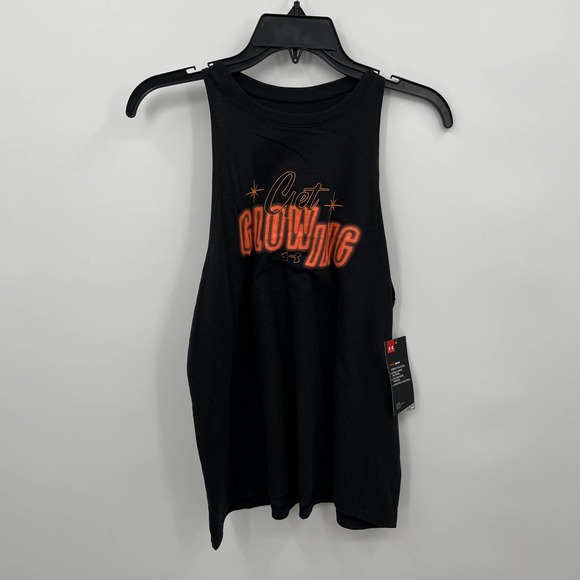 Under Armour Tops - Under Armour Women's Black Heat Gear "Get Glowing" Tank Top Size Small